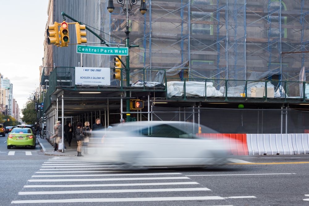 Car speeding in New York