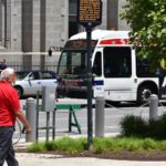 SEPTA Bus and pedestrians walking