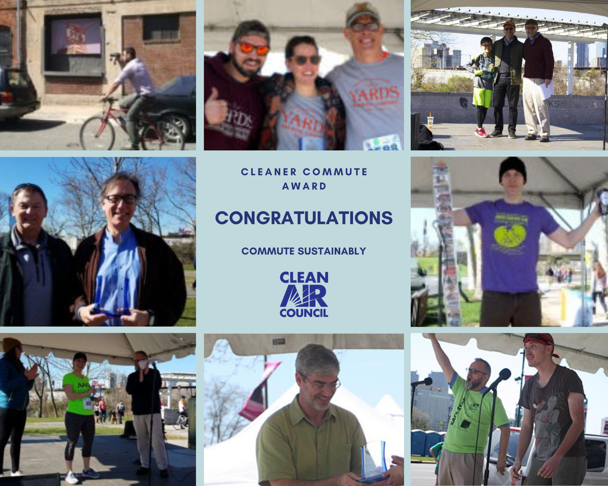 A collection of past Clean Commute Award Winners. This year’s award goes to everyone in the region. Congratulations!