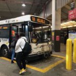 Passengers board NJ Transit Bus Route 408