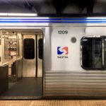 An empty SEPTA train car.