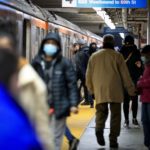 Passengers during the evening commute at SEPTA’s Broad Street City Hall subway station in Philadelphia on March 1. DAVID MAIALETTI / Staff Photographer