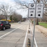 Parking protected bike lane.