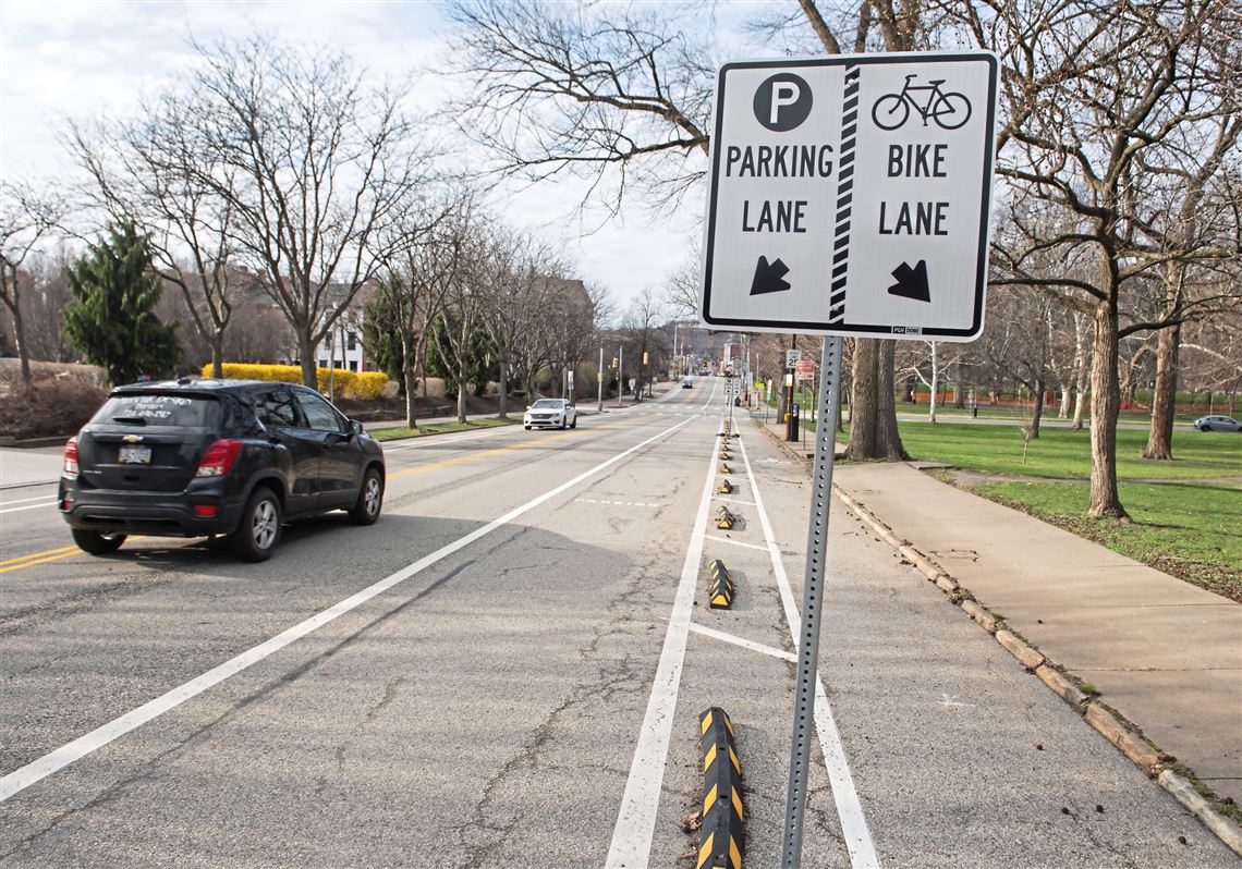 Parking protected bike lane.