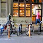 A bike corral outside Reading Terminal Market