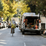 Van blocking bike lane on Pine Street between 18th and 22nd street